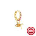 Sterling Silver Diamond Inlaid Goldfish Hoop Earrings — collection product image 06