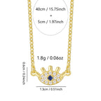 S925 Silver Blue Eye Necklace Minimalist Diamond Collarbone Chain