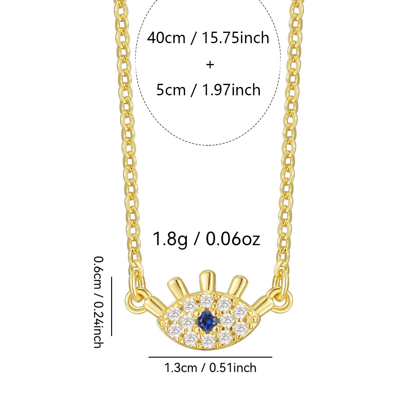S925 Silver Blue Eye Necklace Minimalist Diamond Collarbone Chain