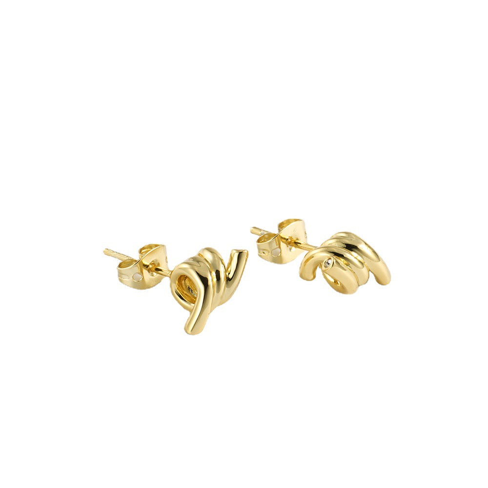 E0068 Spring Earrings for Women Fashion Gold-Plated Zircon Design Earrings Trendy Small Accessories