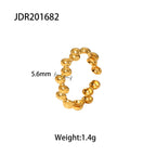 2H Stainless Steel Open Ring for Women, Non-Fading, High-End Design Accessory for Women