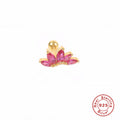 925 Sterling Silver Colorful cubic zirconia Crown Ear Stud — product style photo 12 — jewelry finish and design detail