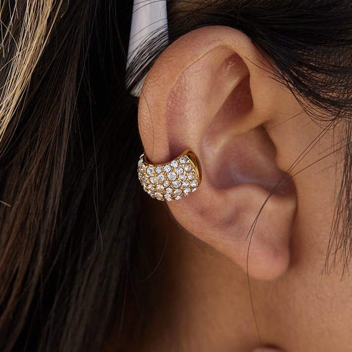 c Hoop Earrings Ear Jewelry Zircon Ear Clips Stainless Steel Accessories earrings