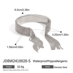 Stainless Steel Tassel Bracelet Ring Open Bangle
