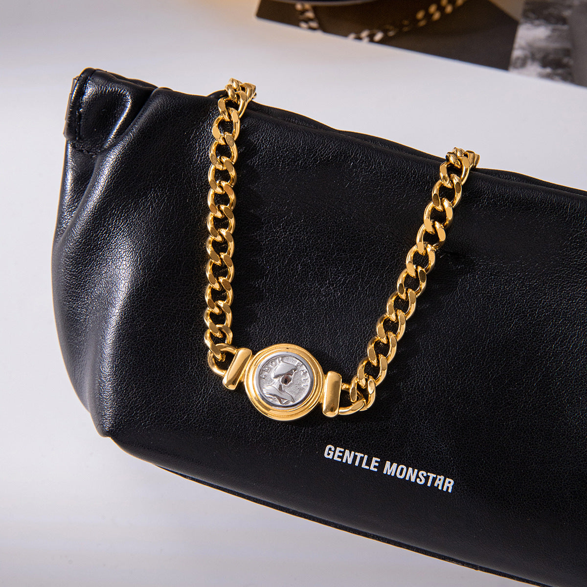 Coin Necklace Retro Collarbone Chain18k Stainless Steel Jewelry