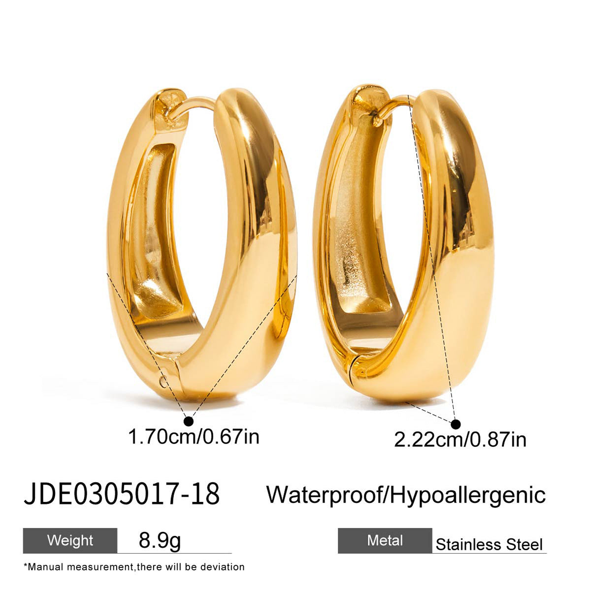 Stainless Steel Geometric Earrings Studs Non-Fading Ear Jewelry for Women