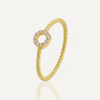 SR0026 S925Silver ring fashion thin style ring with zircon inlay