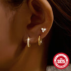 S925Pure Silver Classic Hoop Earrings High-End Women's Earring Set Hot-Selling Minimalist Style Earrings