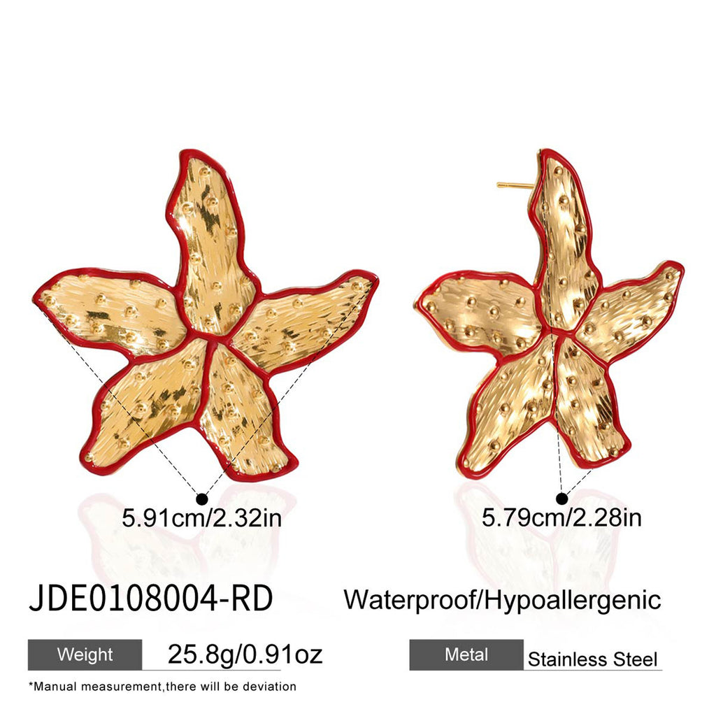 2H Oil Drop Flower Earrings Exaggerated Ear Jewelry Stainless Steel Accessories Earrings