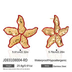 2H Oil Drop Flower Earrings Exaggerated Ear Jewelry Stainless Steel Accessories Earrings