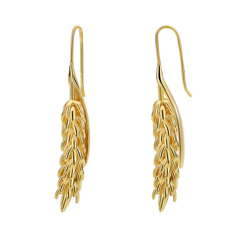 E0704 Creative Bohemian Elegant Versatile Wheat Ear Hook Women's Personality Fashion Design Earrings
