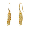 Gold-Plated Brass Wheat Earrings for private-label fashion jewelry buyers — jewelry finish and design detail