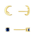 Gold-Plated 925 Sterling Silver Cubic Zirconia Moon Earrings — jewelry construction