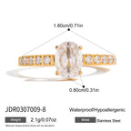2H Zircon Ring Non-Fading Necklace Women's Finger Bracelet Stainless Steel Jewelry