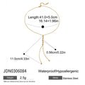 Polished Stainless Steel Lariat Necklace with Cubic Zirconia Detail with a gold-tone plated finish — jewelry finish and design detail