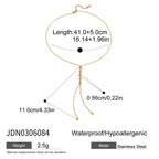 Stainless Steel Zircon y Long Chain Necklace Jewelry for Women Autumn Winter Sweater Chain