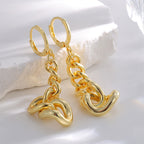 E0742 Exaggerated Punk Hip-Hop Style Earrings for Women, Brass Gold-Plated Fashion Retro Drop Earrings