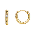 E0448 Minimalist Geometric Circle Women's Earrings Hoop Personality Wave Pattern Zircon Earrings