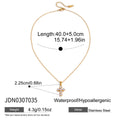 Gold-Tone Cross Cubic Zirconia Pendant Stainless Steel Necklace with a pendant design profile