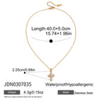 Stainless Steel Zircon Cross Necklace Pendant Clavicle Chain Jewelry