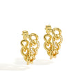 Gold-Plated Brass Minimalist CZ Stud Earrings — Statement Style featuring cubic zirconia and a gold-tone finish — jewelry finish and design detail