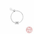Multi-Shape Zircon 925 Sterling Silver Adjustable Ring — stone or setting detail — alternate angle 2 — jewelry finish and design detail