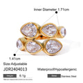 18K Gold-Plated Stainless Steel Cubic Zirconia Open Profile Open Ring — additional design view — jewelry finish and design detail