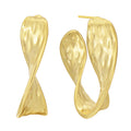 Gold-Plated Brass Asymmetric Earrings — Easy-Layering Style with gold-tone brass construction
