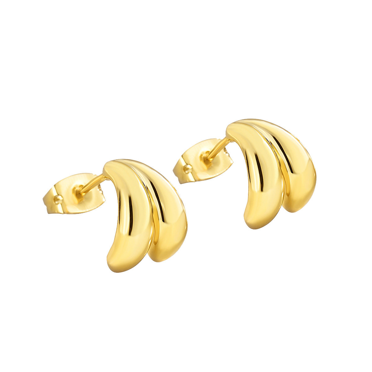 E0287 gold Retro Earrings Minimalist Geometric Smooth Earrings In Stock