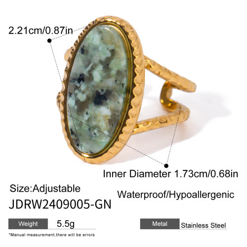 Stainless Steel Natural Stone Turquoise Ring ring