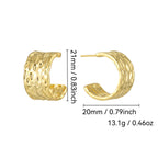 E0649 Fashion Exaggerated Design Earrings for Women with Irregular Concave Design C Font Style Earrings