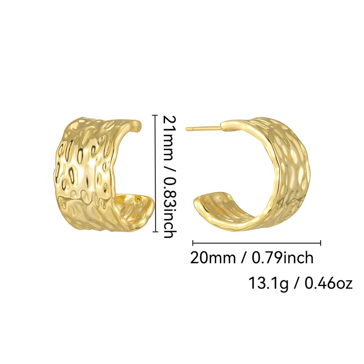 E0649 Fashion Exaggerated Design Earrings for Women with Irregular Concave Design C Font Style Earrings