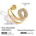Cubic Zirconia Gold-Plated Stainless Steel Ring — Thoughtful Design — product profile — jewelry finish and design detail