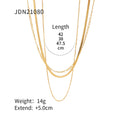 Modern Gold-Plated Stainless Steel Layered Necklace — style detail — jewelry finish and design detail