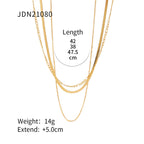 Three-layer Stacked Necklace Accessories for Women Collarbone Chain Stainless Steel Jewelry