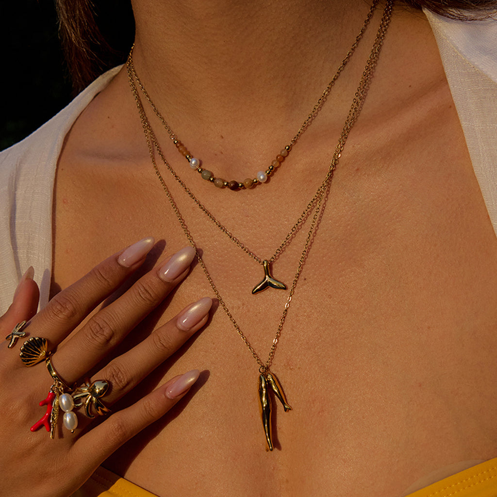 2H Stainless Steel Necklace Accessories Women's Design Sense Summer Jewelry Choker