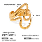 2H Jewelry Stainless Steel Exaggerated Ring Irregular Shape rings Female