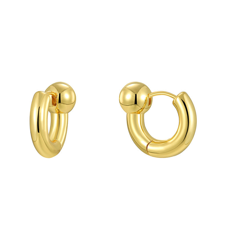 CYE0780 Vintage Irregular Earrings for Women Brass Gold-Plated Circle Ball Fashion Ear Jewelry