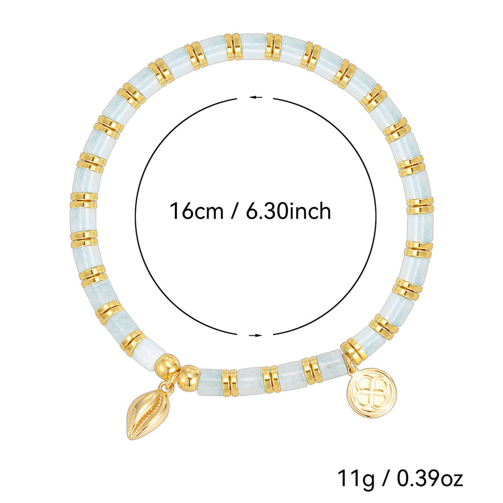 CYB0231Copper plating14k Gold Vintage Bohemian Shell Bracelet String