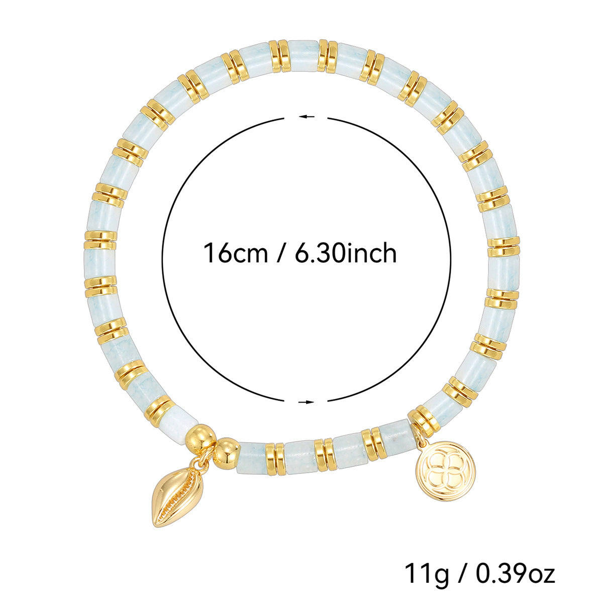 CYB0231Copper plating14k Gold Vintage Bohemian Shell Bracelet String