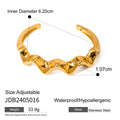 18K Gold-Plated Stainless Steel Hammered Cuff Bracelet — close-up detail — jewelry finish and design detail