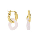 E0553 Modern Minimalist Design New Earrings for Women Irregular Double Hoop Epoxy Earrings