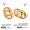 Gold-Plated Stainless Steel Stud Earrings — Contemporary Style — alternate product view — jewelry finish and design detail