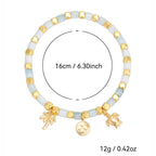 CYB0236 Beach Vacation Trendy Beaded Coconut Tree Sea Turtle Bracelet Fashion Bracelet