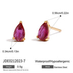 Zircon Earrings Ear Clips Non-Fading Stud Earrings Stainless Steel Jewelry for Women