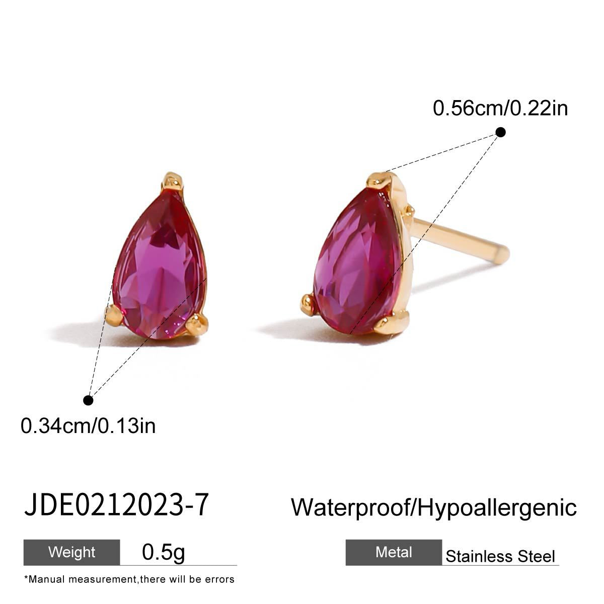 Zircon Earrings Ear Clips Non-Fading Stud Earrings Stainless Steel Jewelry for Women