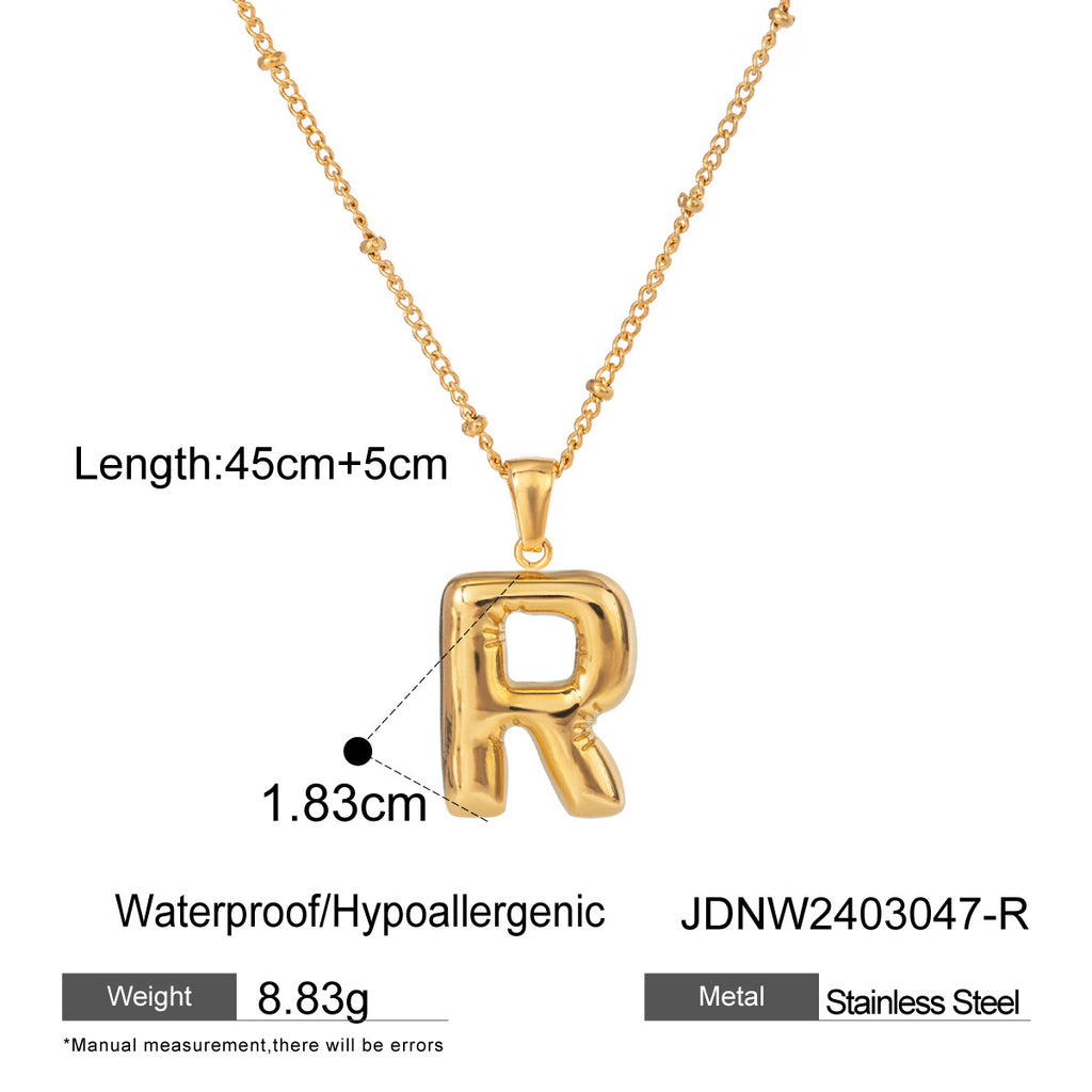 Stainless Steel Letter Necklace Pendant Necklace Jewelry Collarbone Chain