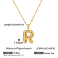 Gold-Plated Stainless Steel Initial Pendant Necklace — additional angle — jewelry finish and design detail