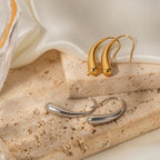 16K Gold Stainless Steel Irregular Water Drop Earrings Design Sense Women's Fashion Versatile Geometric Earrings