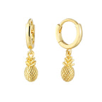 E0766 Fashion Creative Design Earrings for Women New Copper Plated18K Gold Cute Style Pineapple Earrings